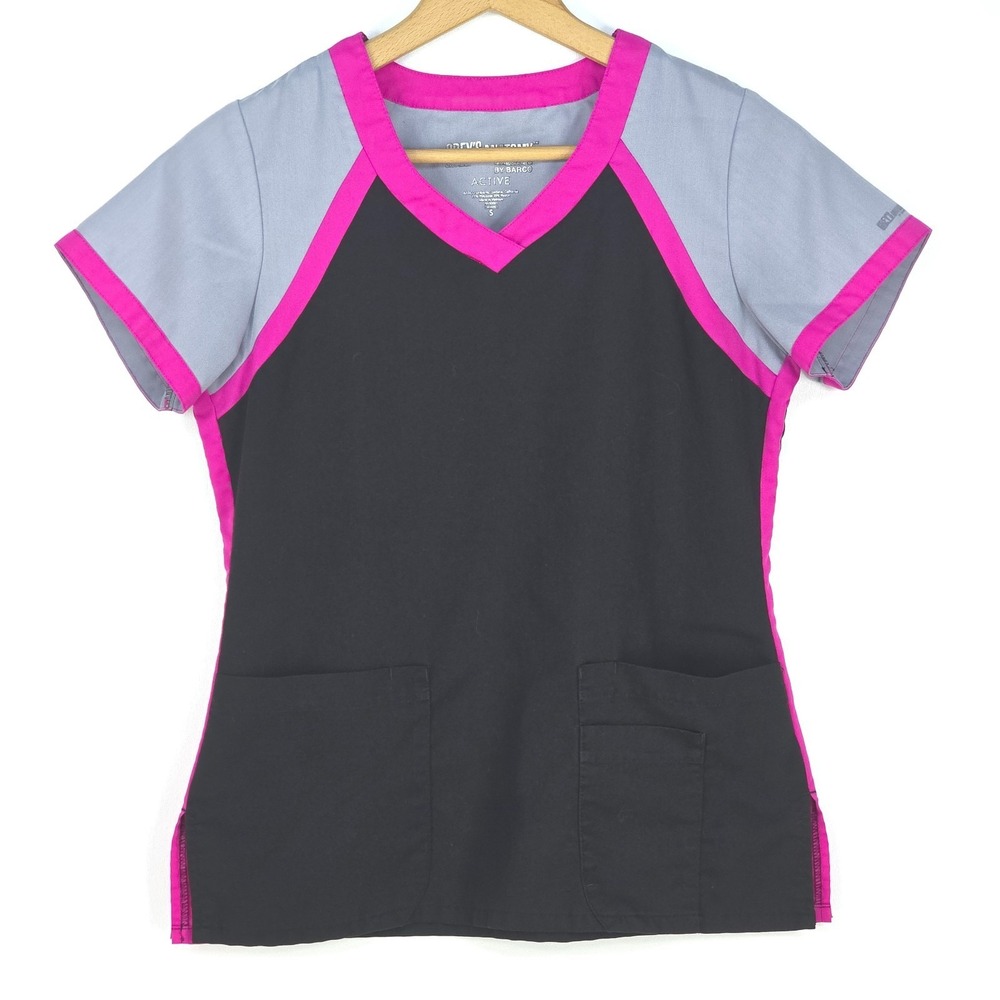 Greys Anatomy Active Scrub Top Barco Women's Small Short Sleeve Nursing Medical